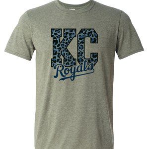 Kansas City Royals Leopard Local Scheduled Gray Unisex T Shirt